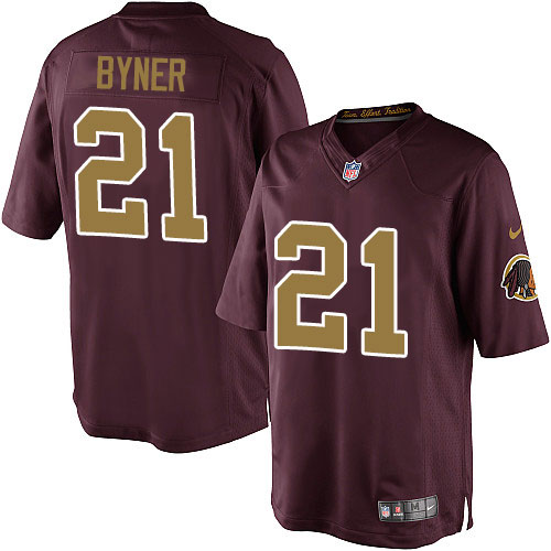 Men's Limited Earnest Byner Nike Jersey Burgundy Red Alternate - #21 80th Anniversary NFL Washington Redskins